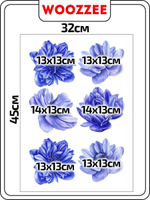 Наклейка декоративная А3 "Синие цветы"
