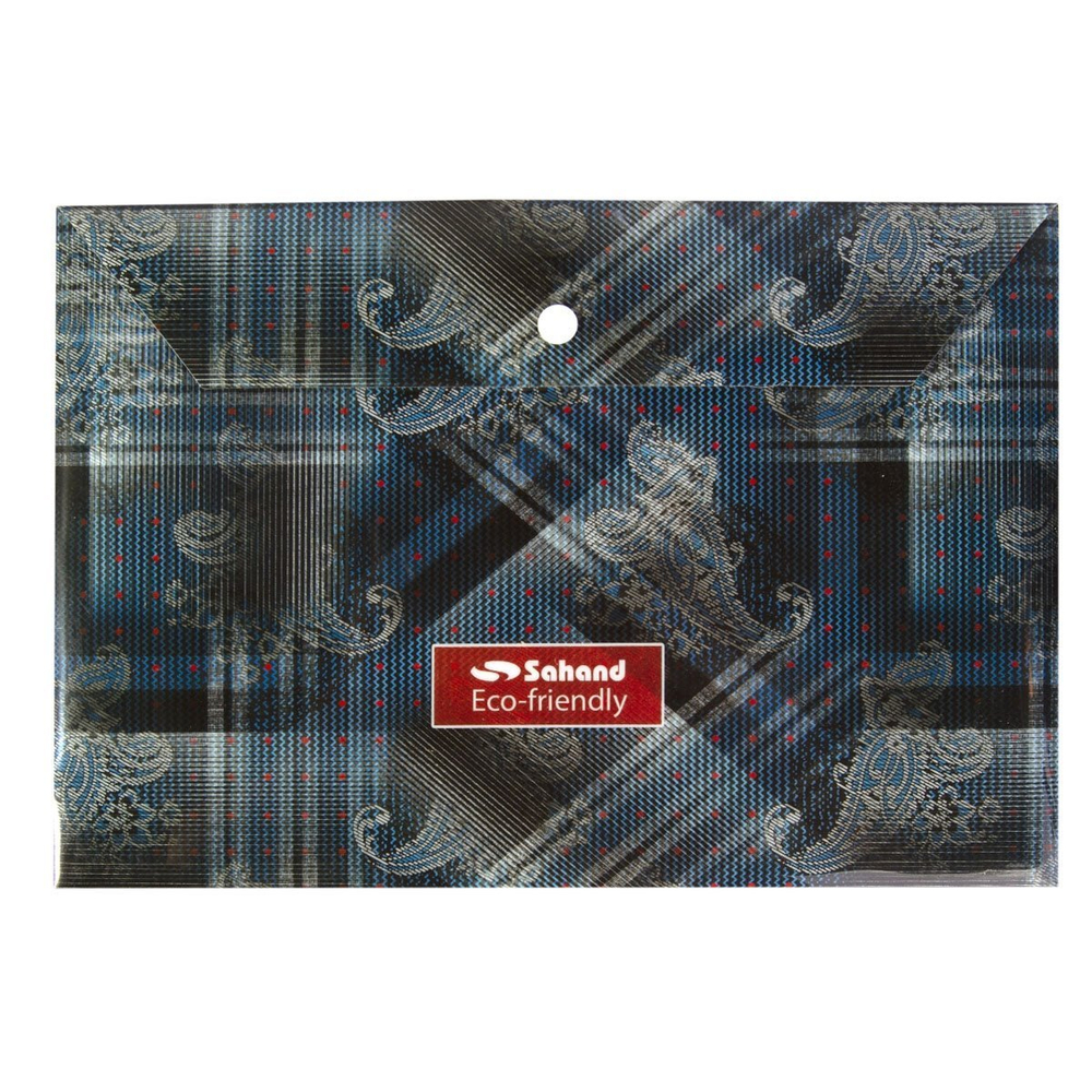 Папка-конверт на кнопке, Sahand, A4 220х320 мм, 180 мкм, пластик, с рисунком, "Classic", ассотри