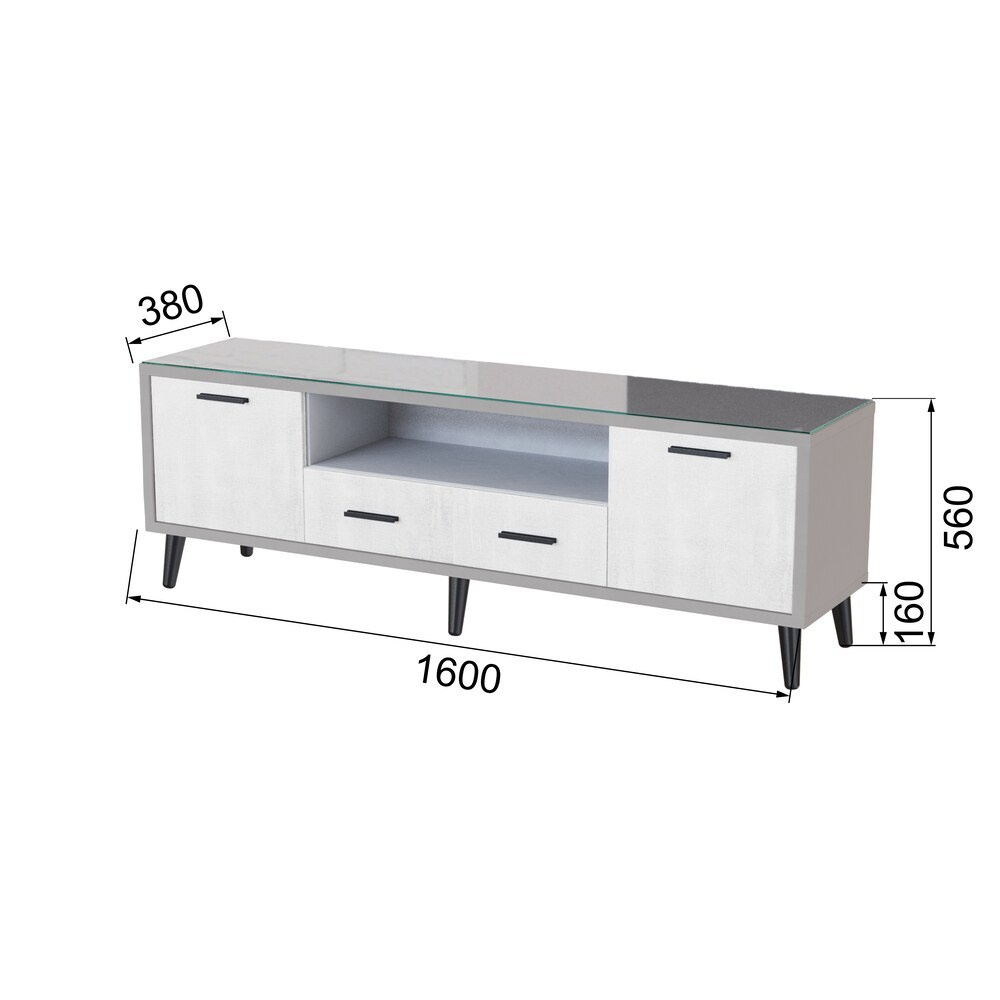 Тумба ТВ Ланс 1,6, Светло-серый