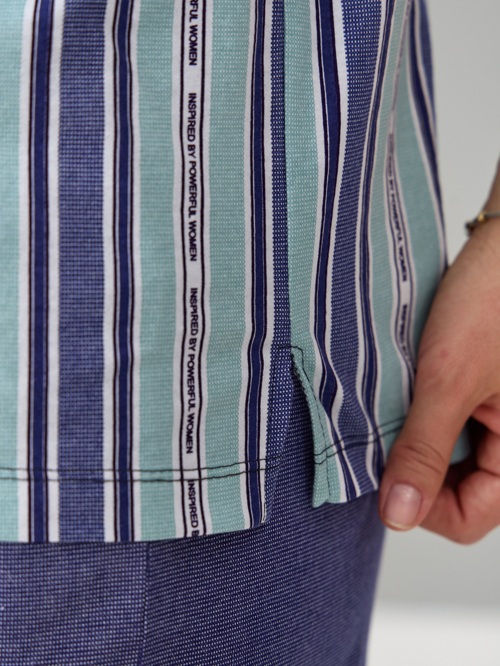 Костюм с шортами КНк-161/индиго-полоскабуквы