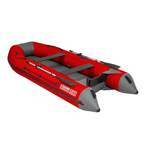 Лодка Алтай А360 красный/серый, надувное дно (модель A-S360AS) Тонар