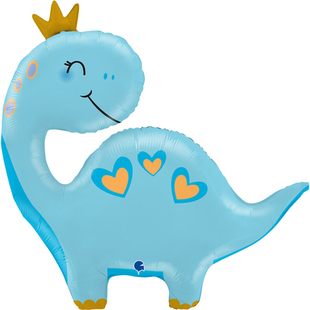 Фигура Динозаврик в короне, голубой 28'' Gr