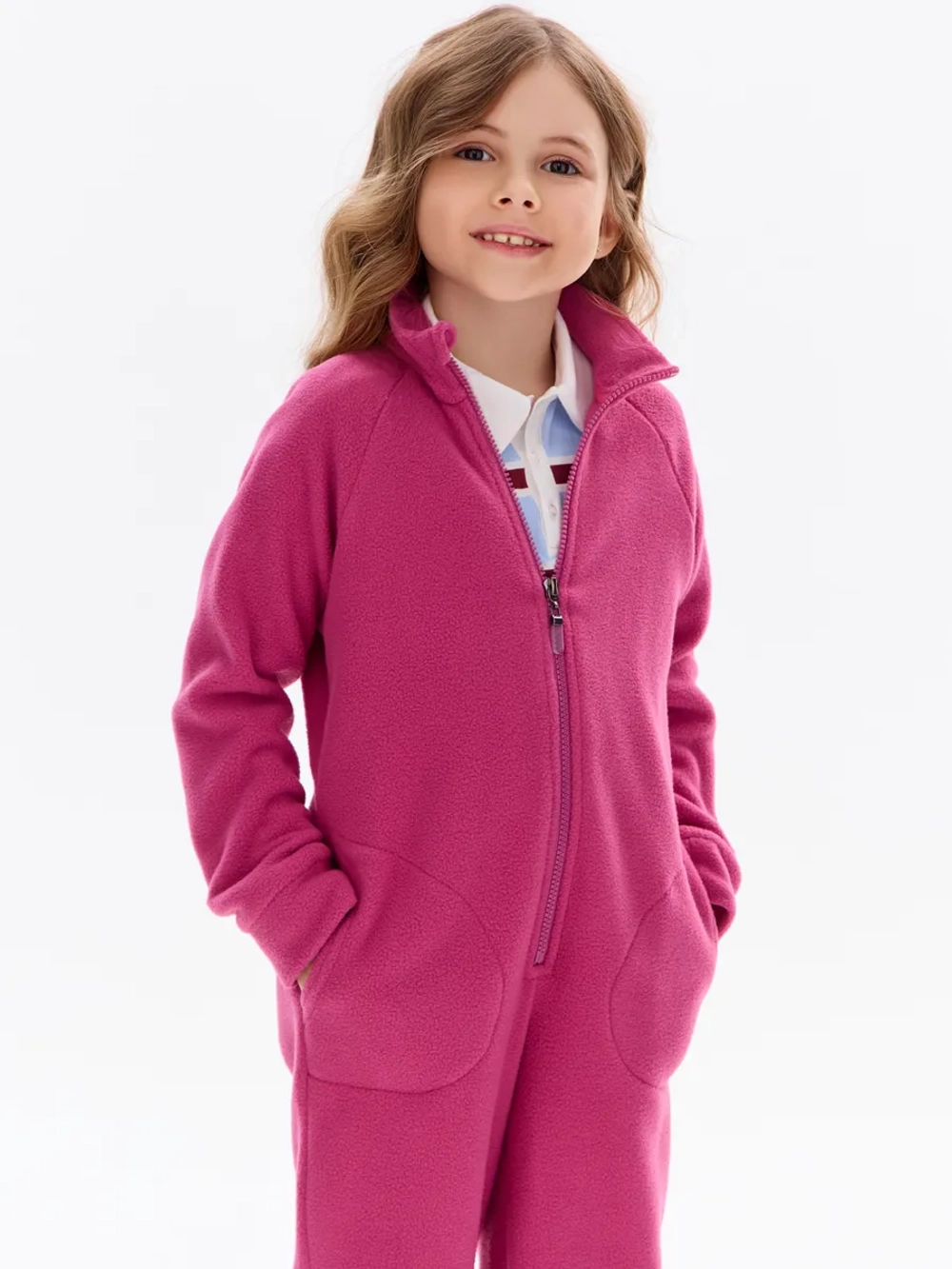 Теплый флисовый комбинезон с карманами