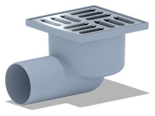 TA5102 Трап гор.вып. 50 с решеткой из нержавеющей стали 10x10 (12)/(Е56 кор.пал.)