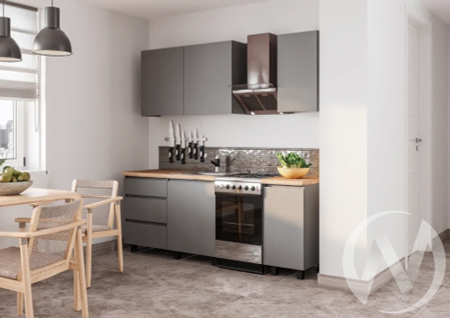 Кухня Асти 1;6 (графит/дуб кера)