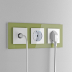 Рамка на 3 поста натуральное стекло