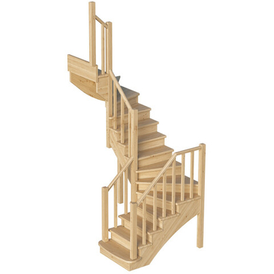 Лестница на второй этаж К-009м/2 Левая с подступенками