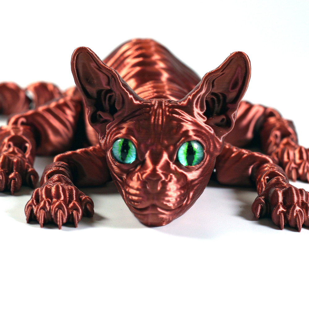 Подвижный кот Сфинкс, игрушка антистресс, медный цвет