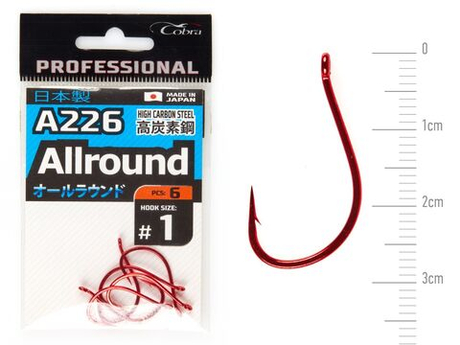 Крючки Cobra Professional A226, размер №1, упаковка 6 шт