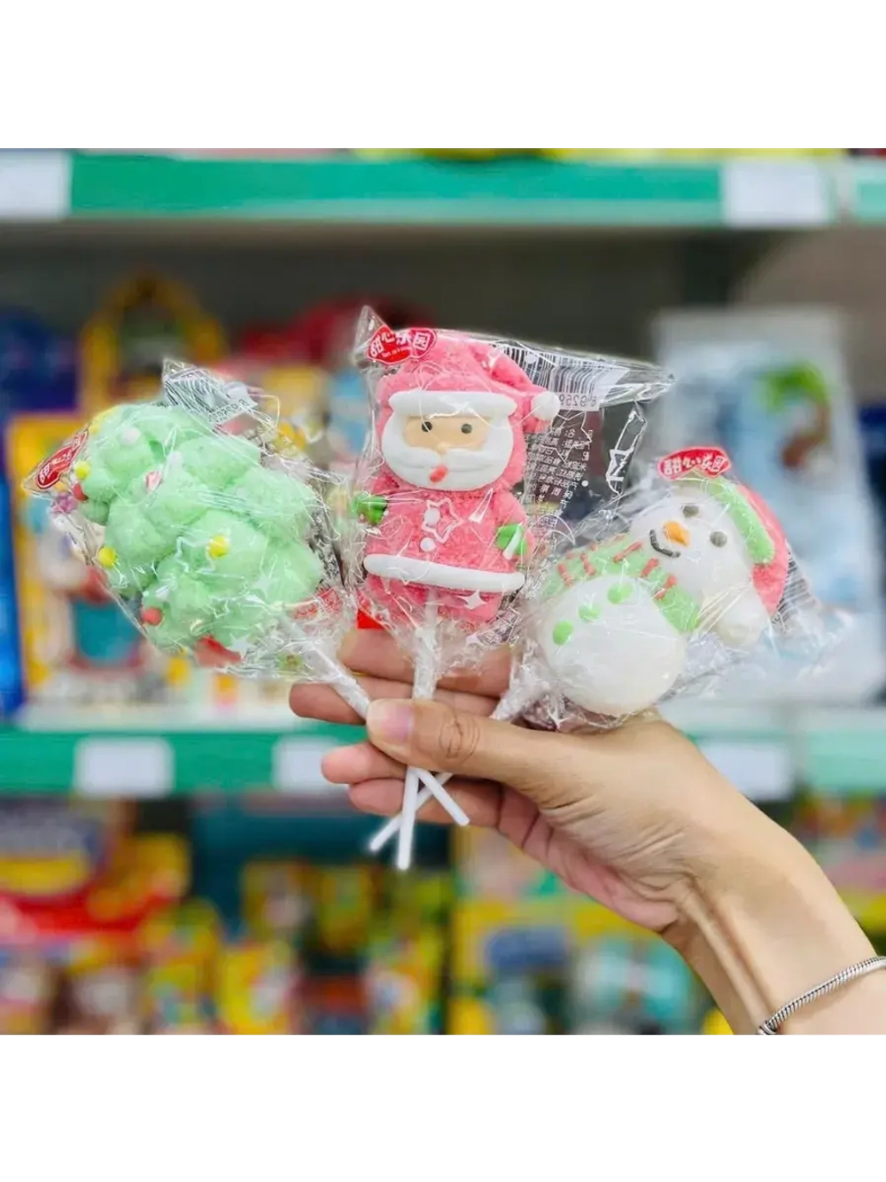 Воздушный зефир маршмеллоу на палочке Новый Год 35 г * 18 шт