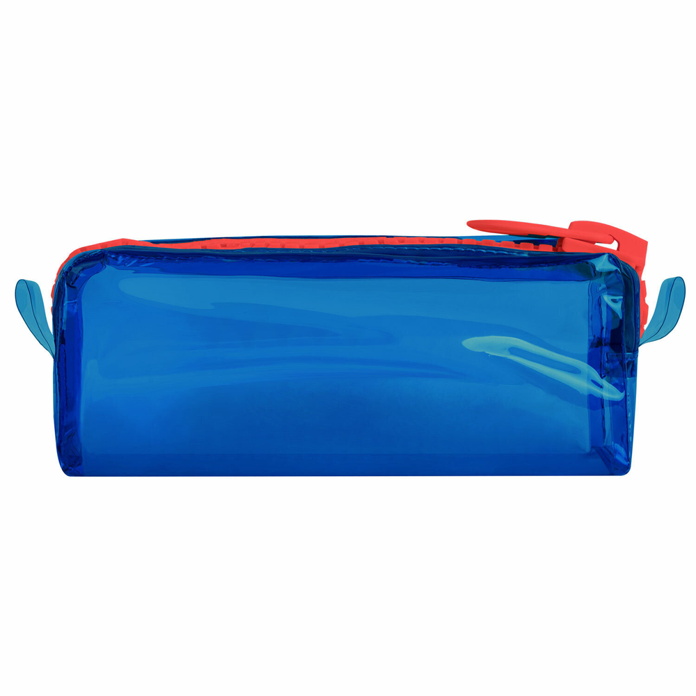 Пенал BRAUBERG с объемной "тракторной" молнией 1 отделение ПВХ 22х8х6 5 см "Contrast blue" (2 штуки в упаковке)