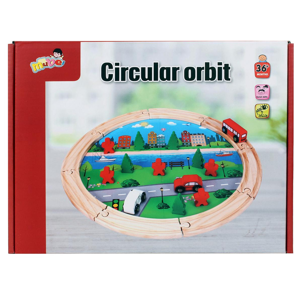 Развивающая игрушка Деревянная дорога 25 эл, коробка C-41884