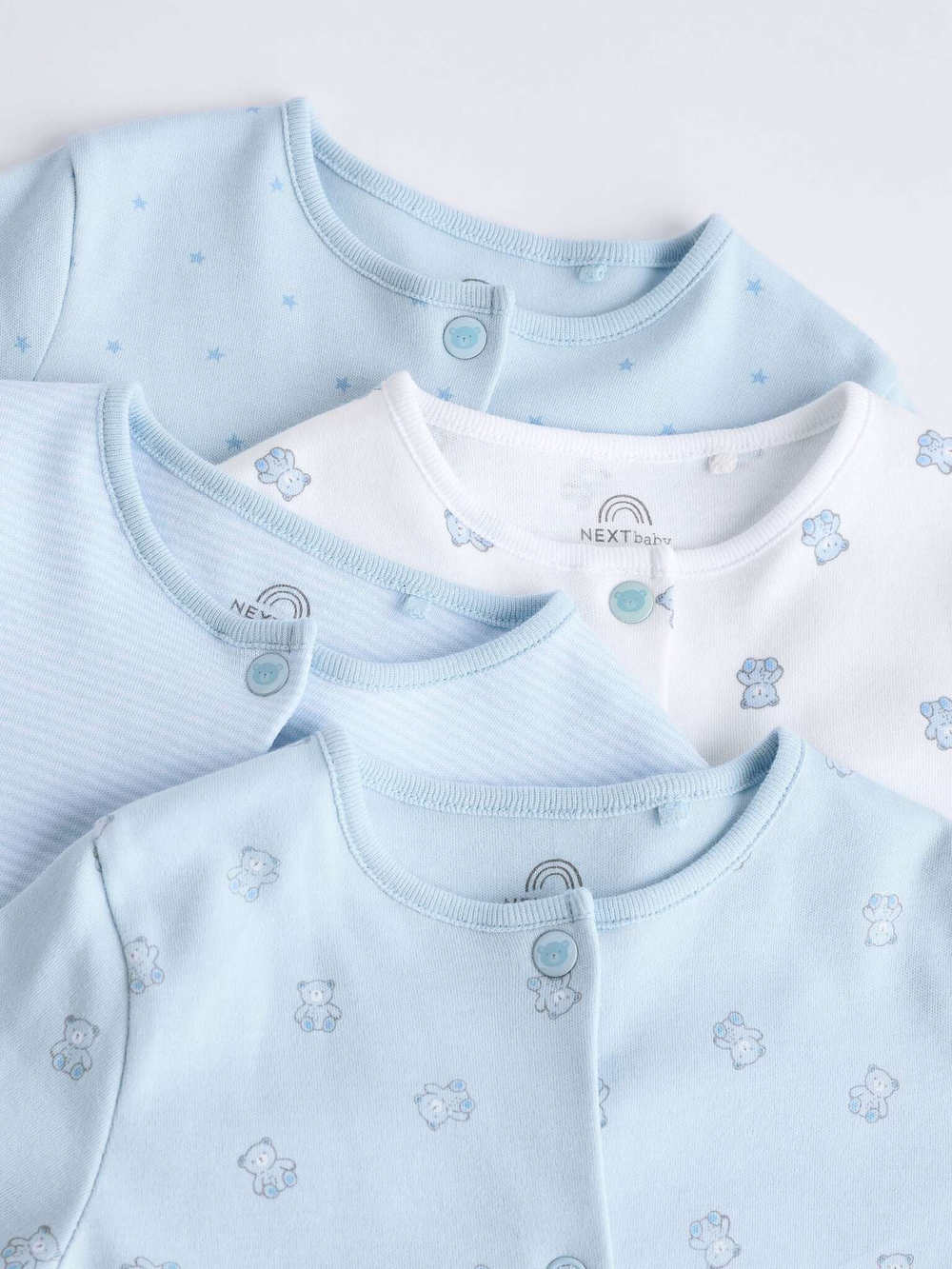 Комбинезон / Cлип для малышей Next K79-478, 4 шт., Голубой, Белый