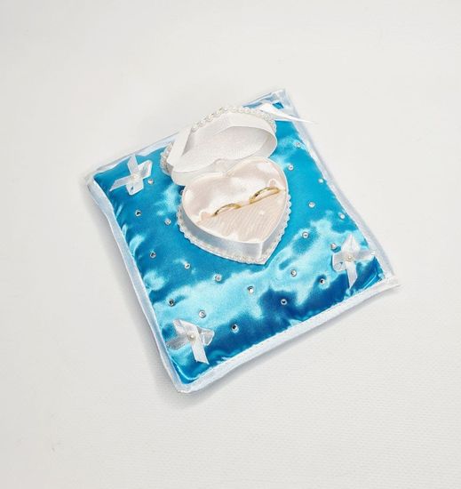 Подушечка для колец квадратная айвори 15х15см №1543.120