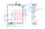 Радиатор охлаждения (с рамкой) алюминиевый для КАМАЗ (65115-1301010) SORL