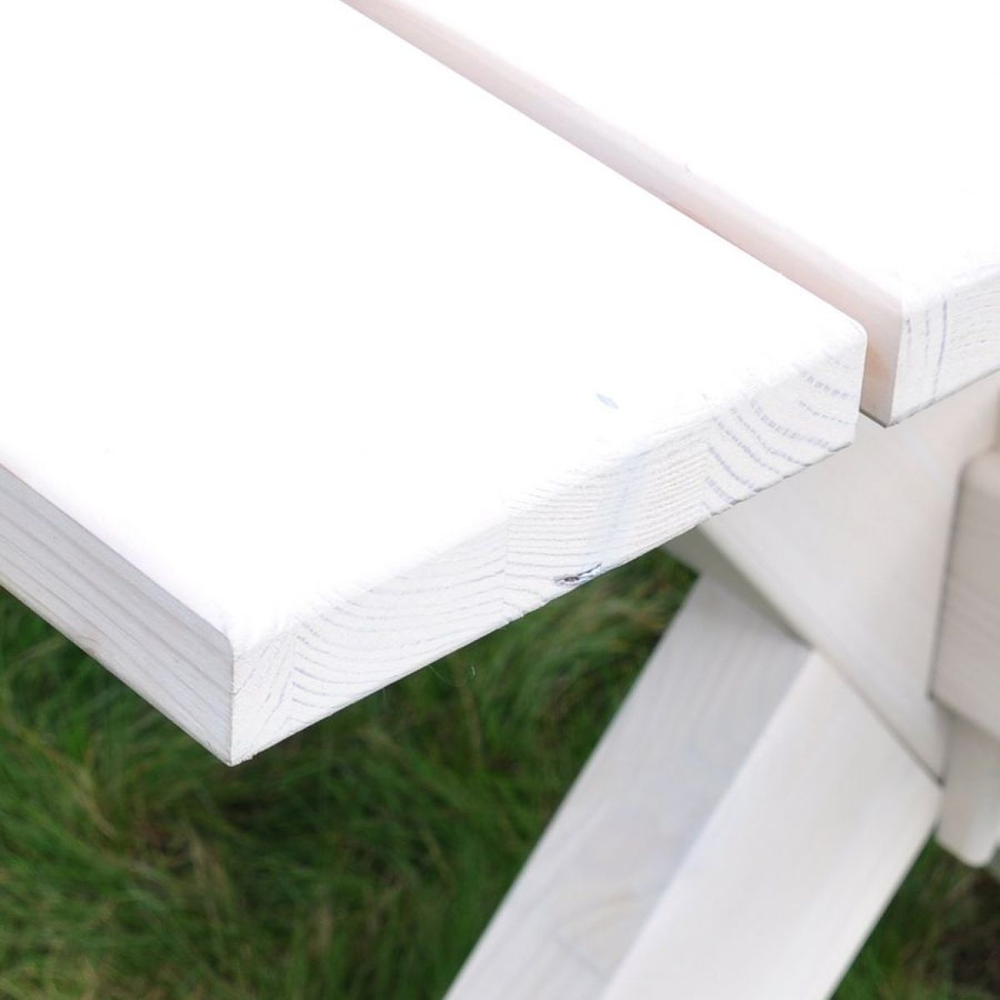 Стол обеденный, 210х103х73, Осло, садовый стол, из массива дерева, белый, Dipriz