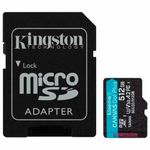 Карта памяти microSDXC 512 GB KINGSTON Canvas Go Plus, UHS-I U1, 170 Мб/с (class 10), с адаптером, SDCG3/512Gb