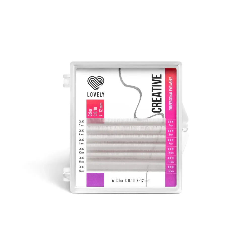 Ресницы цветные LOVELY Ivory MIX 6 линий