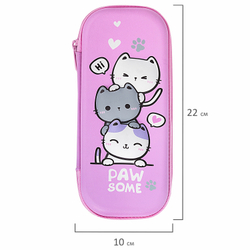 Пенал BRAUBERG, 1 отделение, 1 откидная планка, EVA, 22х10 см, Cat tower, 272334