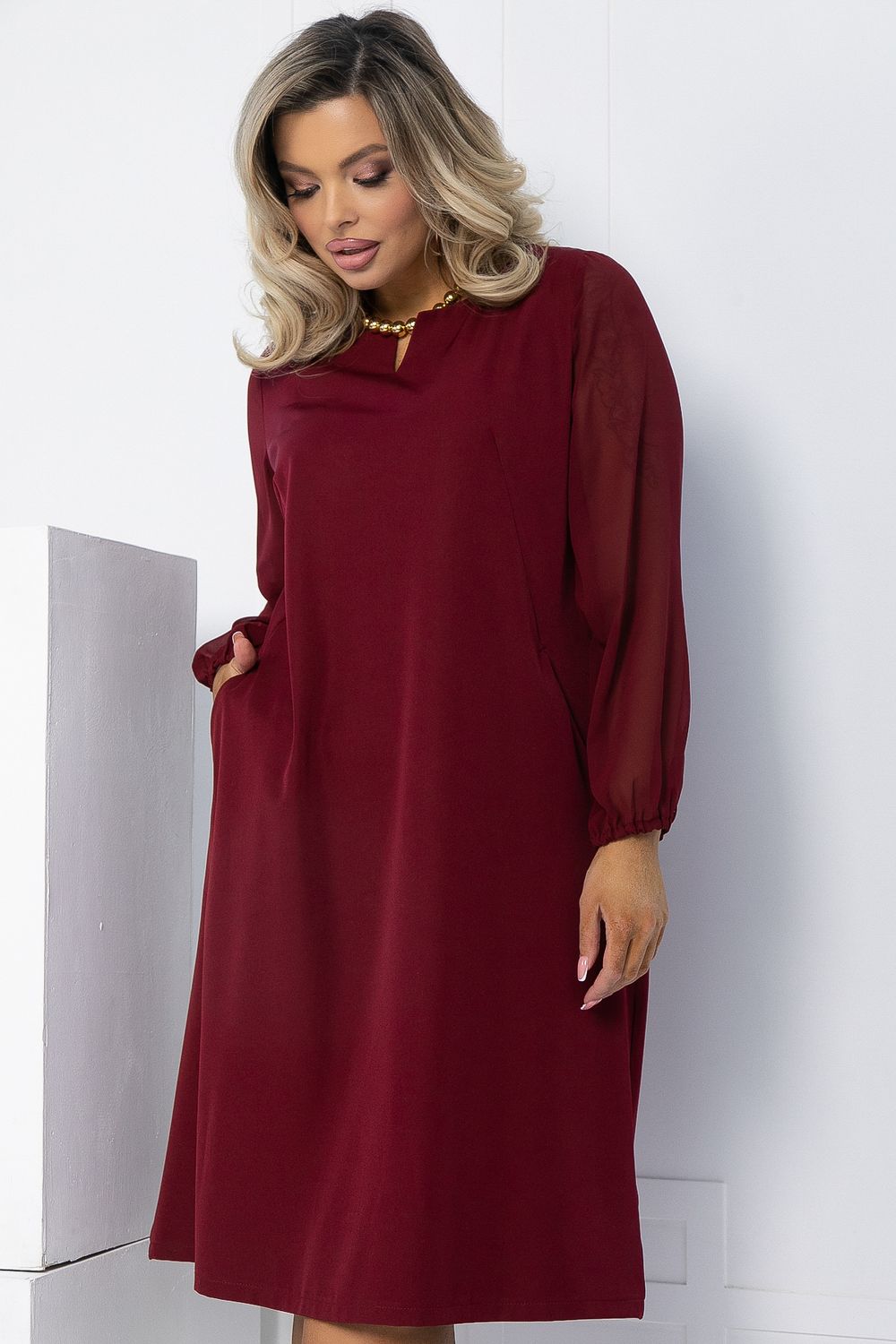 Платье Яркое пламя (бордовое) П12618-25 LT Collection