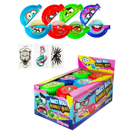 Жевательная резинка Crazy Roll Bubble Gum + Tattoo