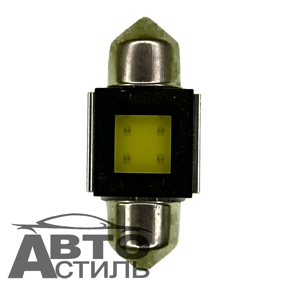 Светодиод 12V T11x41  1SMD 7020 WHITE 2.7w (салон) с радиатором на Черном фоне #Y0010-41