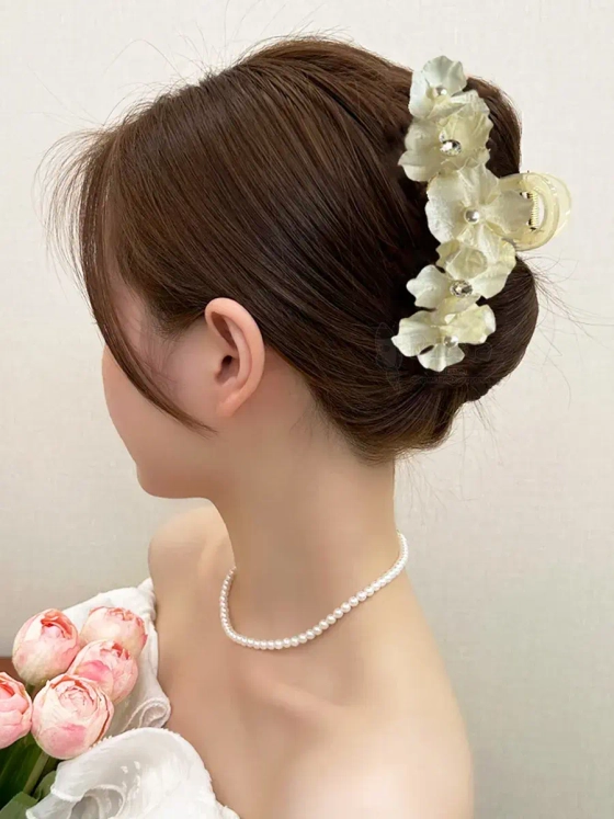 Заколка крабик краб для волос женский детский цветы