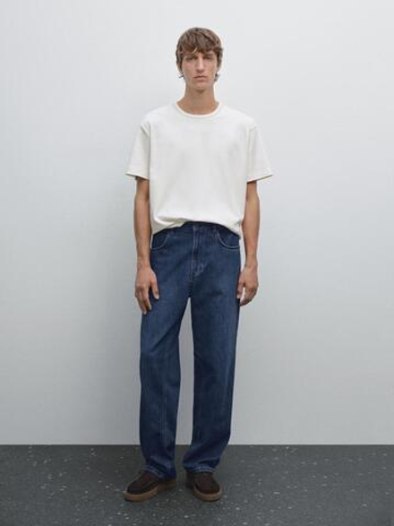 Massimo Dutti Футболка из 100% хлопка, экрю