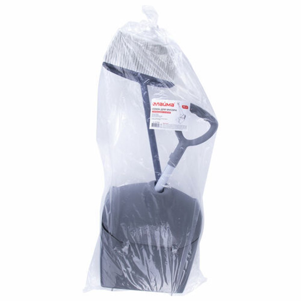 Совок для мусора + щетка, закрывающаяся крышка, рукоятки 94 см, серый, LAIMA PROFESSIONAL, 601508