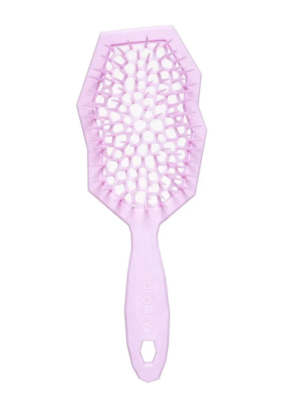 [Solomeya] Массажная расческа для сухих и влажных волос с широкими зубьями СИРЕНЕВАЯ Wide Teeth Air Cushion Brush For Wet&Dry Hair, 1шт