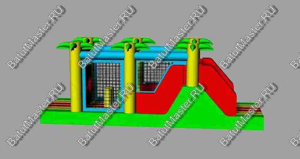 Надувной батут "Джунгли" 8*3*3 м