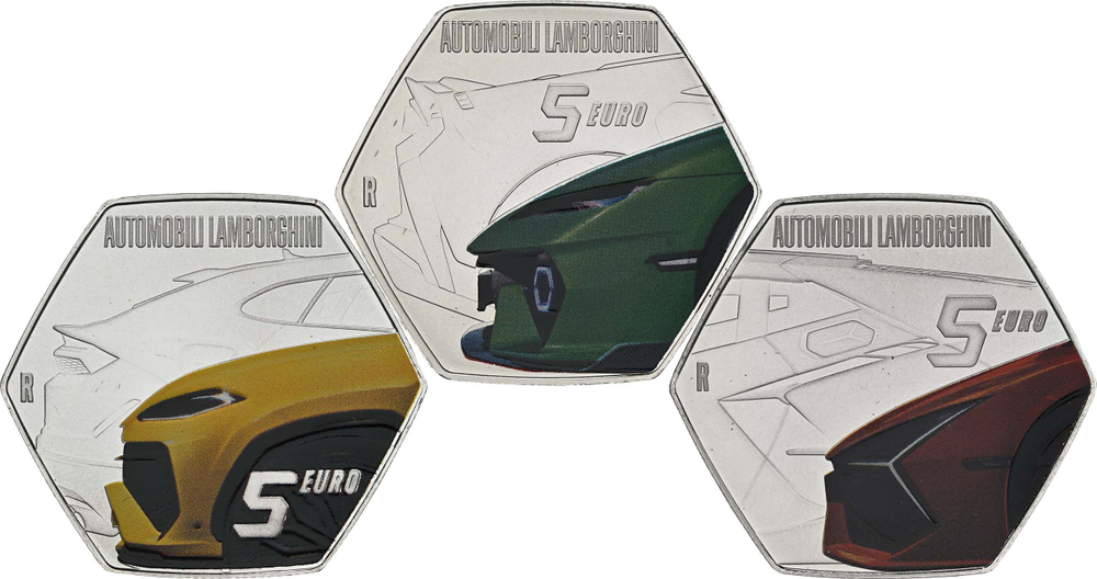 ИТАЛИЯ, 2025, 5 ЕВРО (ТРИ МОНЕТЫ) [СЕРЕБРО]