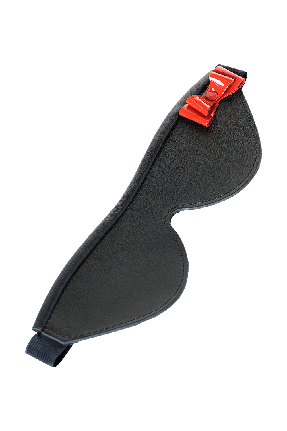 Маска Sitabella с красным бантиком чёрная кожа