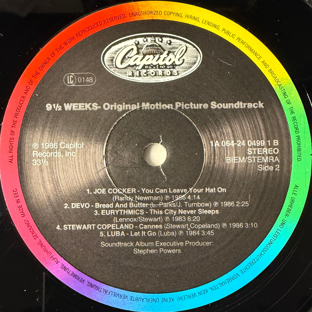 Саундтрек к фильму Девять с половиной недель (Европа 1986г.)