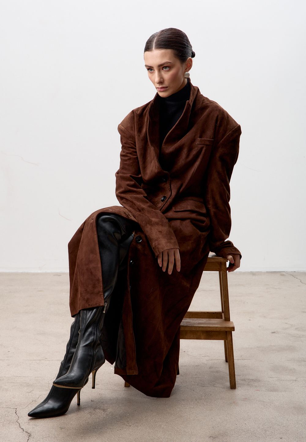 Тренч из натуральной замши