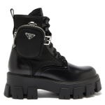 Prada Detachable-pouch Combat Boots Black