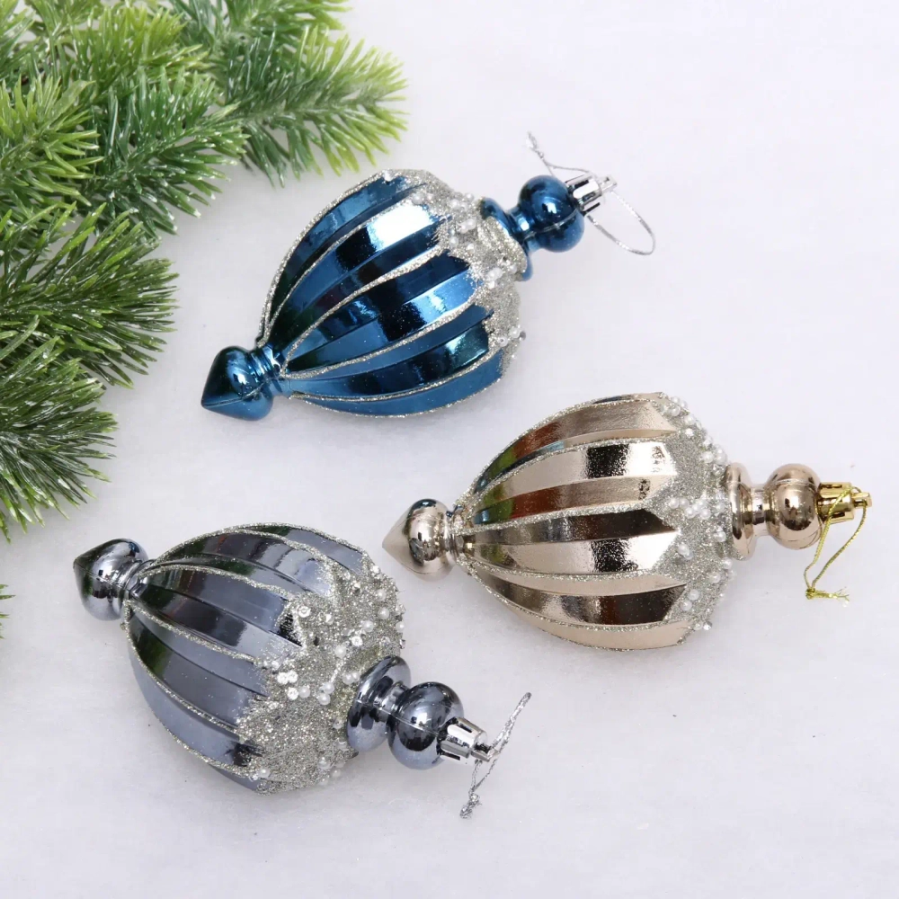 Набор украшений SHINE «Highlights» 12х7 см (3 шт.), night blue/champagne silver/grey