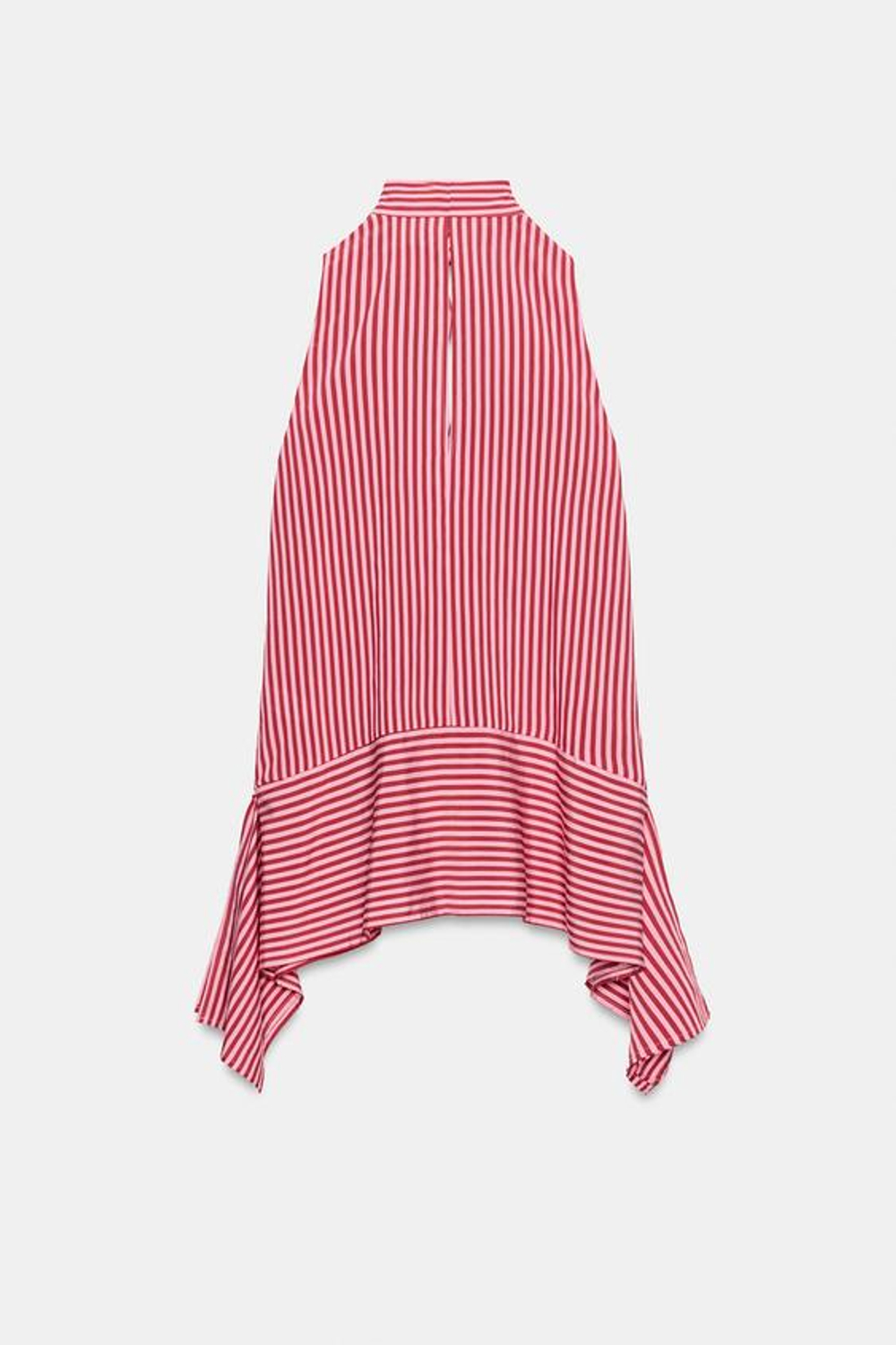 ZARA ТОП В ПОЛОСКУ АСИММЕТРИЧНОГО КРОЯ, ЦВЕТ ФУКСИИ