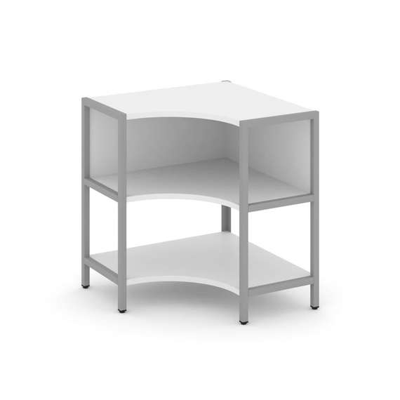 Shelf System Односекционный угловой стеллаж двухярусный SN.STMU-211 Белый/Металл Серый 810*810*879