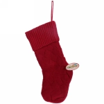 Носок новогодний «Вязаное чудо» 16*35*43 см, красный