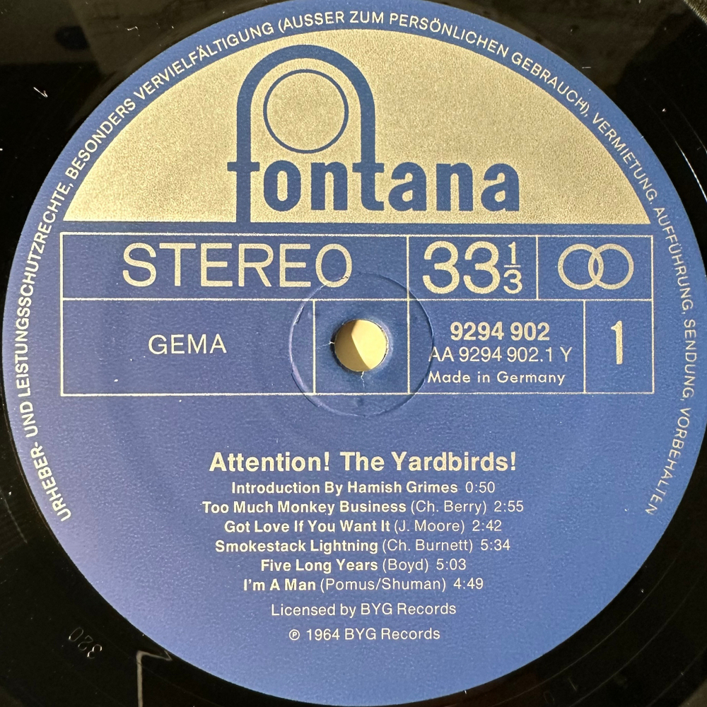 The Yardbirds ‎– Attention! The Yardbirds! (Германия)