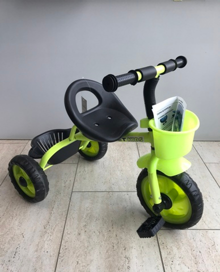 Велосипед 3-х колесный ROCKET САЛАТОВЫЙ XEL-1166-4 металл. каркас, пласт. сиденье, колеса EVA, 2 ко