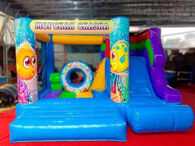 УЦЕНКА Коммерческий надувной батут «Подводный мир » 4*3,5*2,5 м