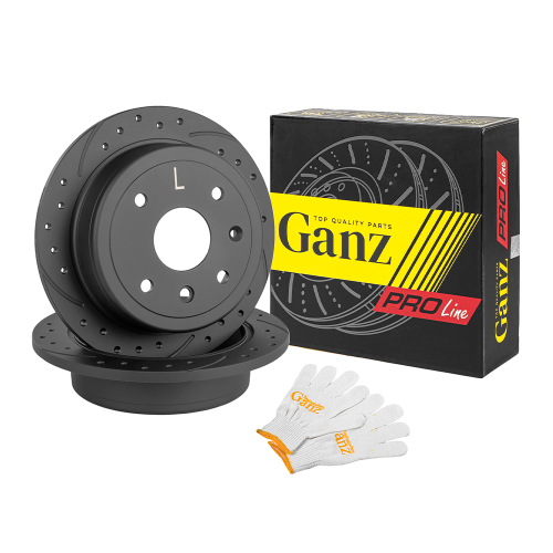 Диск тормозной задний перфорированный PRO-LINE с покрытием (комплект 2 шт) CHEVROLET LACETTI GANZ GIJ06008S