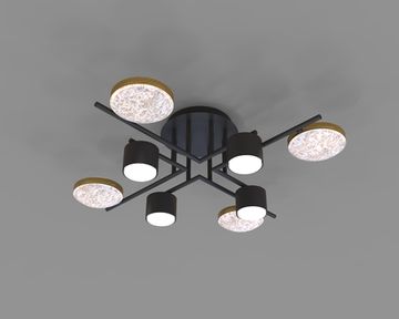 CL-LED-DIAMOND-R001-LED4+GX53*4 BK (1) Люстра NW