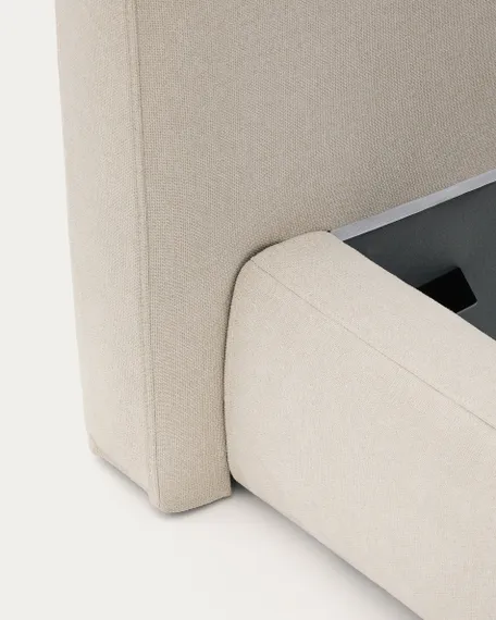 Кровать Blok бежевая со съемными чехлами под матрас 180х200 см