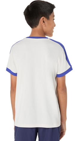Детская теннисная футболка Asics Boys Tennis Short Sleeve - cream/dark cobalt