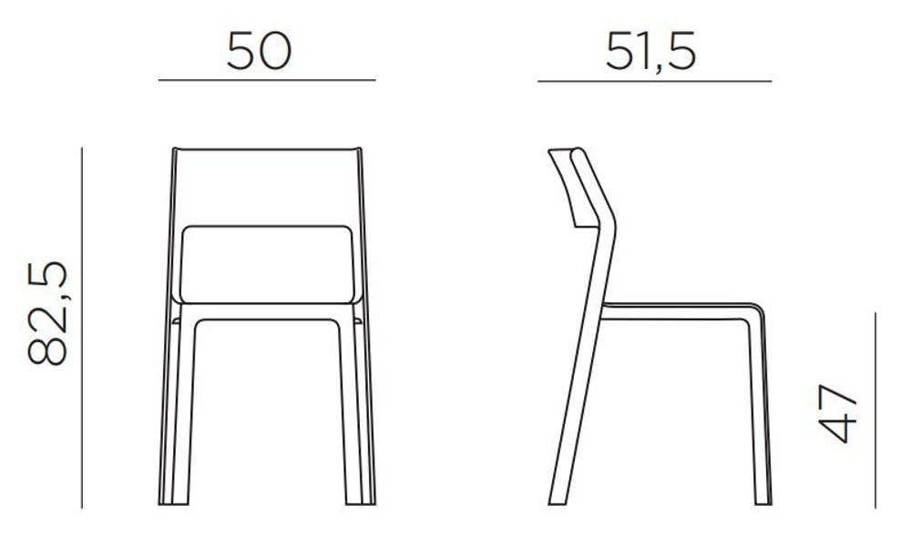 Стул пластиковый Nardi Trill Bistrot, антрацит