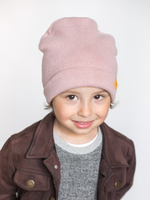 детская шапка из итальянской шерсти пудровая