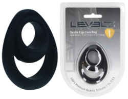 Черное эрекционное кольцо Double Ergo Silicone Cockring